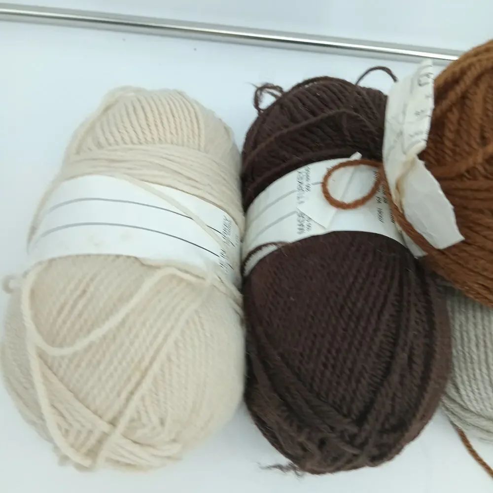 3+ Skeins Plymouth ENCORE Yarn 75%Acrylic 25%Wool THREE Colors 3.5oz